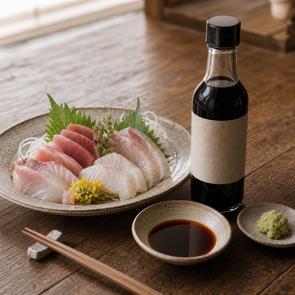 刺身と醤油皿